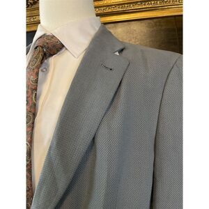 NWT $1395 Armani Collezioni 44L Italy Made Linen Silk Gray Texture Blazer 1518E0